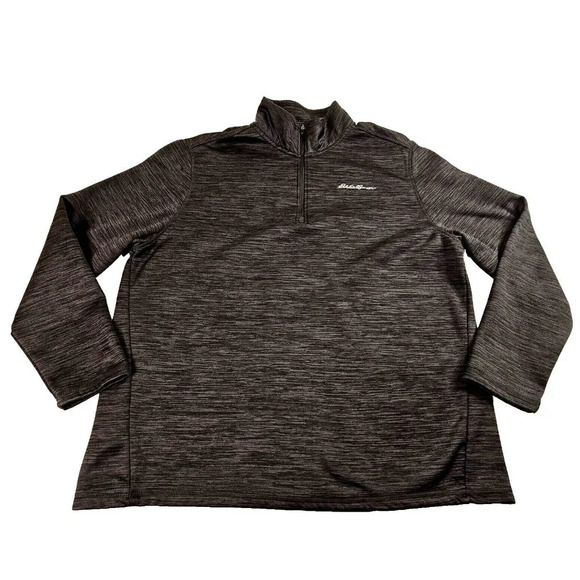 Eddie Bauer Pullover Men XL Charcoal Gray 1/4 Zip Active Performance Run Hike - Picture 1 of 12